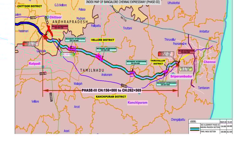 Bangalore Chennai Expressway Map
