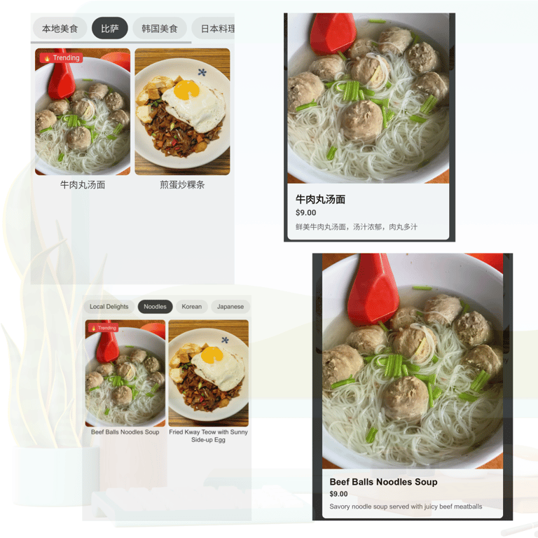 Digital Food & Beverage Menu