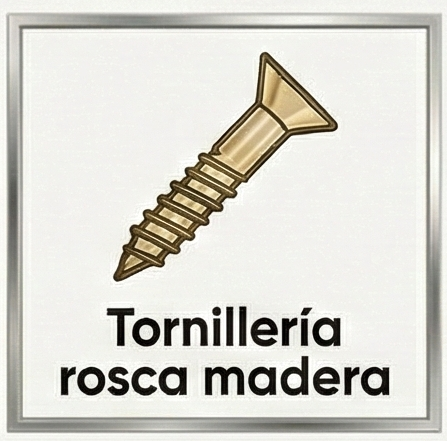 tornillería rosca madera