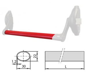 barra de apoyo oval  roja  1.07007 varias medidas