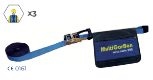 linea de vida horizontal para 3 operarios con bolsa