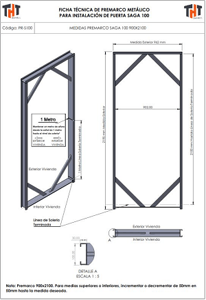 premarco para puerta tht saga100 1000 x 2100 mm.