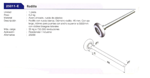 roldana lateral puerta seccional industrial 25011-e