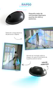 motorline - radar con función fotocélula rap50 hasta 4 metros altura