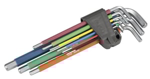 juego 9 llaves allen hexag. multicolor