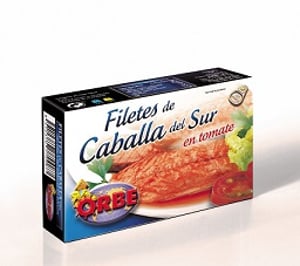 filete de caballa tomate orbe 124 grs.