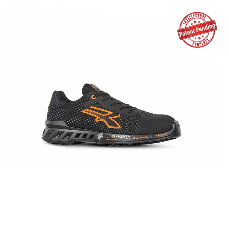 zapato u-power peter esd s3 src  negro-naranja 43