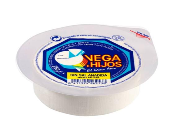 queso fresco bajo en sal vega e hijos 250 gr.