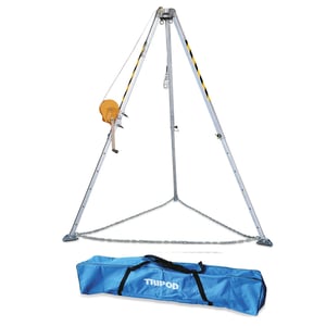 kit espacios confinados, con trípode 2m torno 25m y mochila