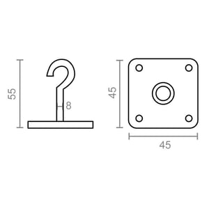 gancho c/placa fijo ap07 zn