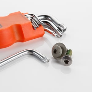 juego 9 llaves torx inviolables, soporte de plastico alyco orange