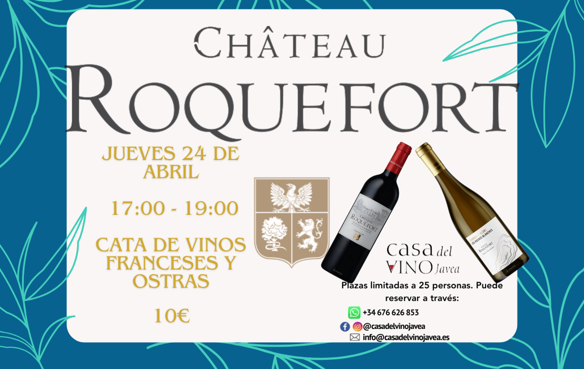 cata de vinos franceses y ostras