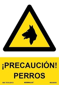 señal peligro cuidado con el perro pvc 0,7mm 210x300mm