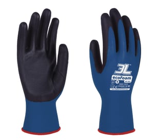 guante ecofoam - nf-002 - guante de uso general fabricado en poliéster - azul/negro - poliéster