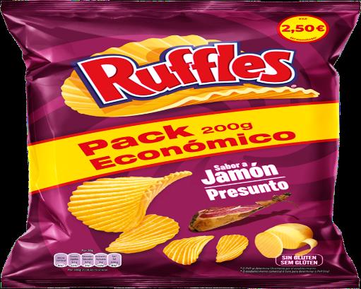 patatas f. onduladas ruffles jamon 200 grs