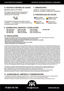 señal pvc 0,7mm triangulo con rayo 150mm lado 