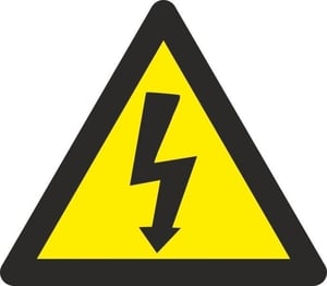 señal aluminio triangulo con rayo 150mm lado 