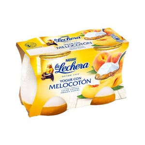 yogur c/melocoton la lechera 2x125gr