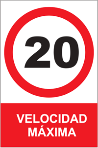 señal velocidad maxima 20 pvc 0,7mm 300x400mm