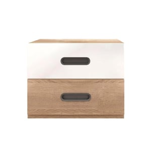 mesita de madera 2 cajones.