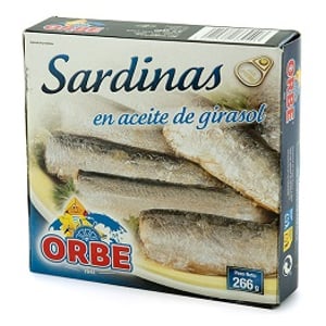 sardinas en aceite orbe 266 grs.
