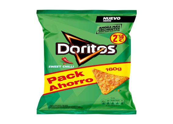 nachos maiz doritos sabor chili 160 grs