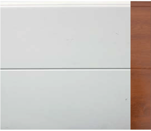 ml panel secc 500 liso un canal imitación madera clara ext, gofrado blanco int