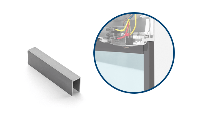 Motorline - ML Guia U para cristal fijo 25 mm alto 15 mm ancho  MPV216