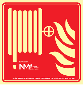 señal clase b pvc 21x21 cm manguera