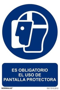señal oblig uso de pantalla protectora pvc 0,7mm 210x300mm