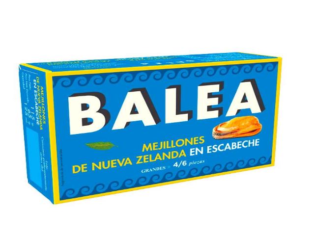 mejillones en escabeche 4/6 piezas balea rr-125