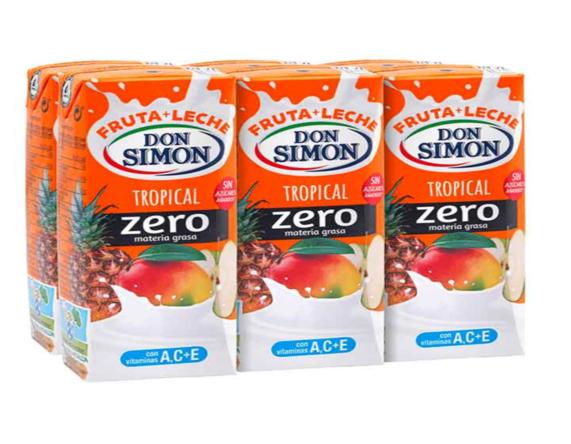 FRUTA Y LECHE ZERO TROPICAL DON SIMON 6X200ML | Sola Ricca