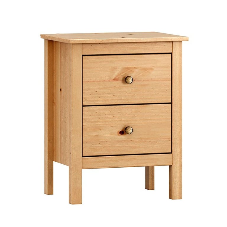 mesita de madera 2 cajones