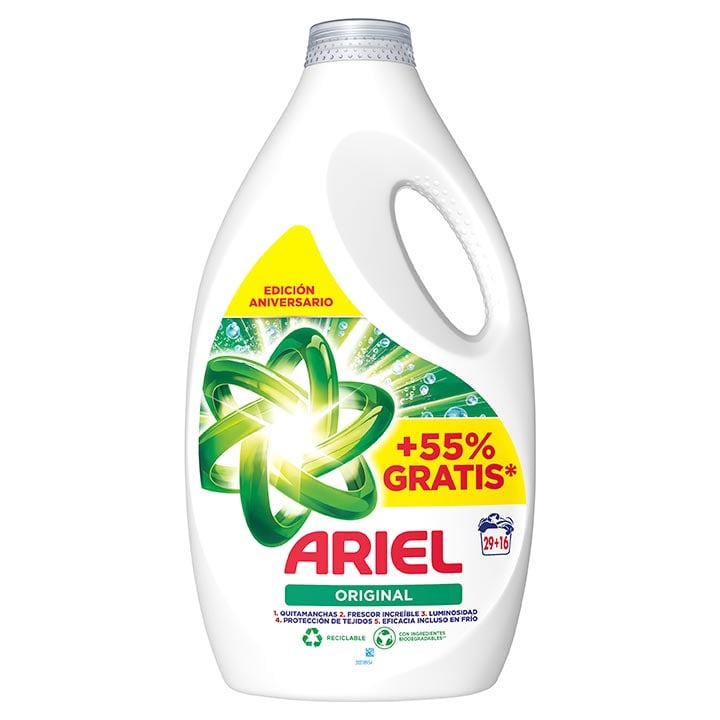 detergente liq. ariel regular 28+16 lav.