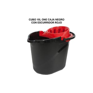 cubo 15l negro c/escurr.rojo pamex