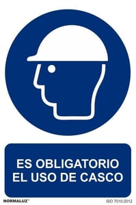 señal oblig uso del casco pvc 0,7mm 210x300mm