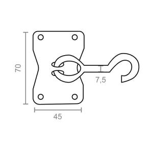 gancho c/placa movil ap05 zn