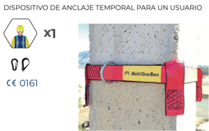 dispositivo anclaje ba1 - cinta 2.5m+trincaje - 1 persona 