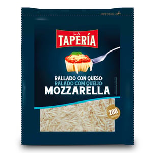 queso mozzarella rallada taper 200gr