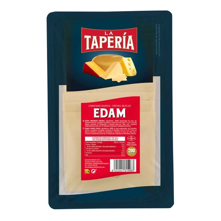 queso edam la taperia lonchas 200gr