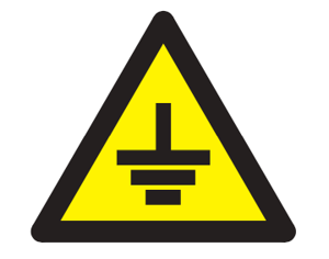 señal adhesiva tierra 150mm lado