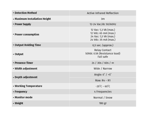 motorline - radar con funcion de fotocelula mr30