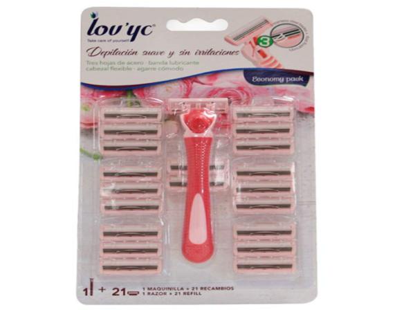 maquinilla 3 hojas mujer lov'yc 21 unid.
