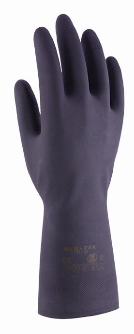 guante neo-tex talla 9 - gss-004 / hd-27 - guante de neopreno mezclado con látex natural - negro - neopreno con látex