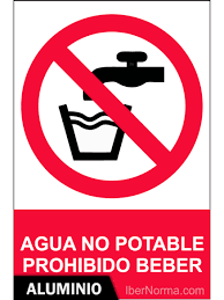 señal prohibido agua no potable pvc 0,7mm 210x300mm