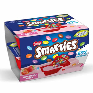 yogur fresa smarties 2x128grs