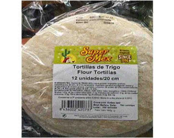 tortitas de trigo super mex 12u. 20cm 480gr