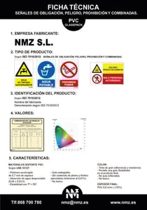 señal pvc 0,7mm triangulo con rayo 150mm lado 