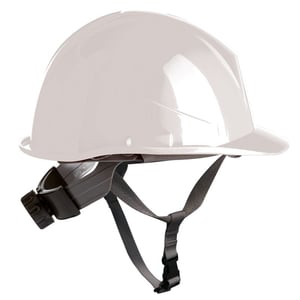 er series, casco hdpe con barboquejo y rosca, en397 blanco