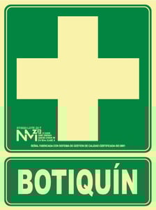 señal botiquin pvc 0,7mm clase b  distancia de vision 10m